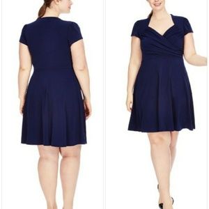 NWOT Navy blue v neck style skater dress